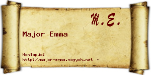 Major Emma névjegykártya